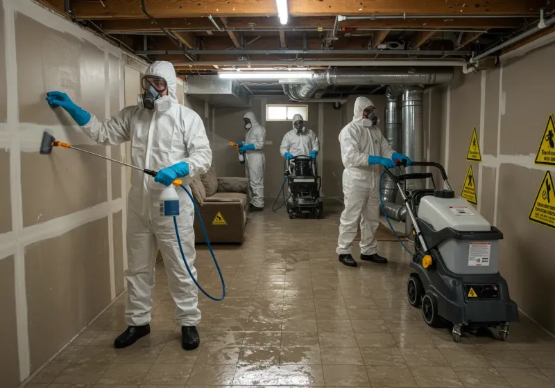 Basement Moisture Removal and Structural Drying process in Sulphur, LA